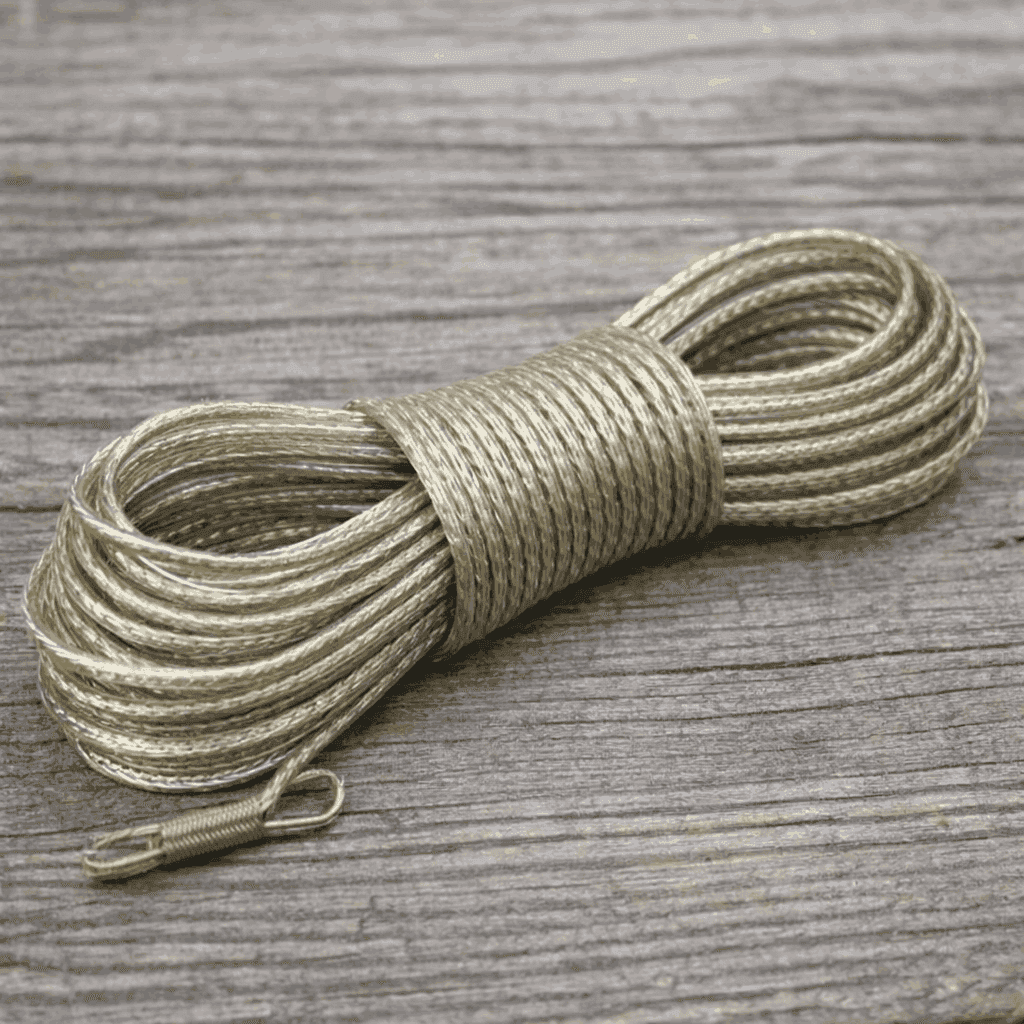 PVC Clothes Line 20M With Hooks | Heavy Duty Galvanized Steel Core Laundry Wet Rope | Durable PVC Coated Clothesline Wire
